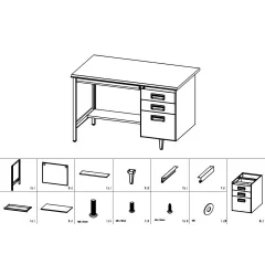 МЕТАЛНО БЮРО CARMEN CR-1317 L - СИВО_7