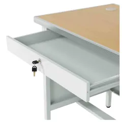 МЕТАЛНО БЮРО CARMEN CR-1318 L - СИВО / БУК_3