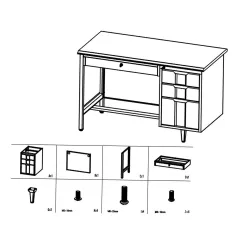 МЕТАЛНО БЮРО CARMEN CR-1318 L - СИВО / БУК_5