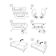 РАЗТЕГАТЕЛЕН ДИВАН-ТРОЙКА - OPALA, ТЪМНОСИВ М18_7