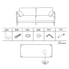 ДИВАН ТРОЙКА - KAMINA, БЕЖОВ М34_6