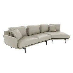 КОЖЕН ЪГЛОВ ДИВАН - GRAM LUX, БЕЖОВ_1