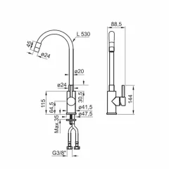 СМЕСИТЕЛ КУХНЕНСКИ - FAYANS DECK, WQ3W53350000104_1