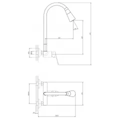СМЕСИТЕЛ - LINNI GRAY MATT, СИВА ЛЕБЕДКА / 7789_1
