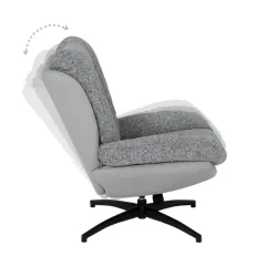 КРЕСЛО С ТАБУРЕТКА - CHAVES, СИВ_4