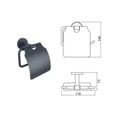 ПОСТАВКА ЗА ТОАЛЕТНА ХАРТИЯ - LUSSO BLACK MATT 3651BM_1